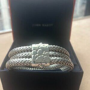 Vintage John Hardy Kali Pebble Sterling Triple Row Bracelet - 8 inch
